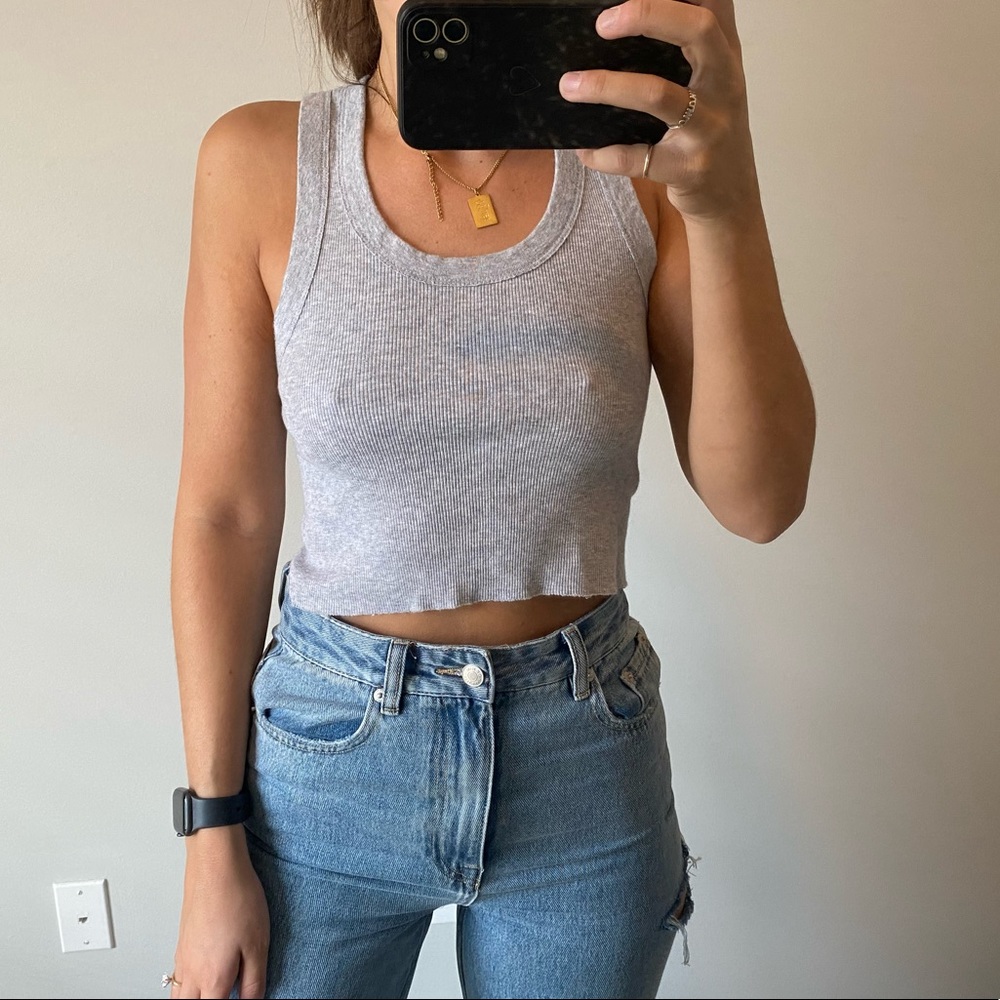 Gray brandy Melville crop top